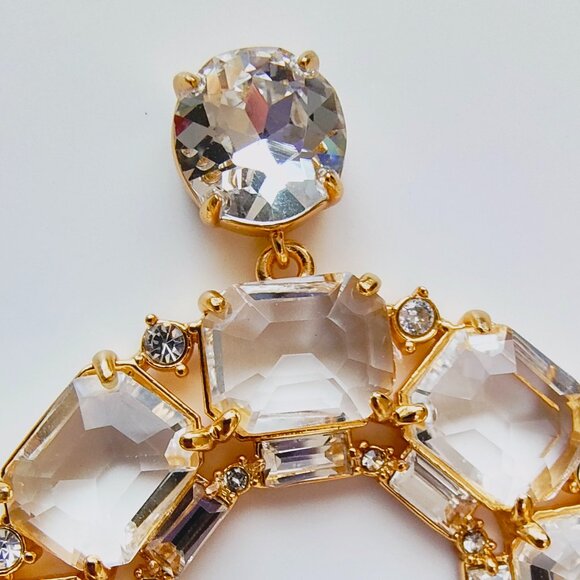 NWT J.CREW Faceted-crystal hoop earrings - Picture 6 of 11